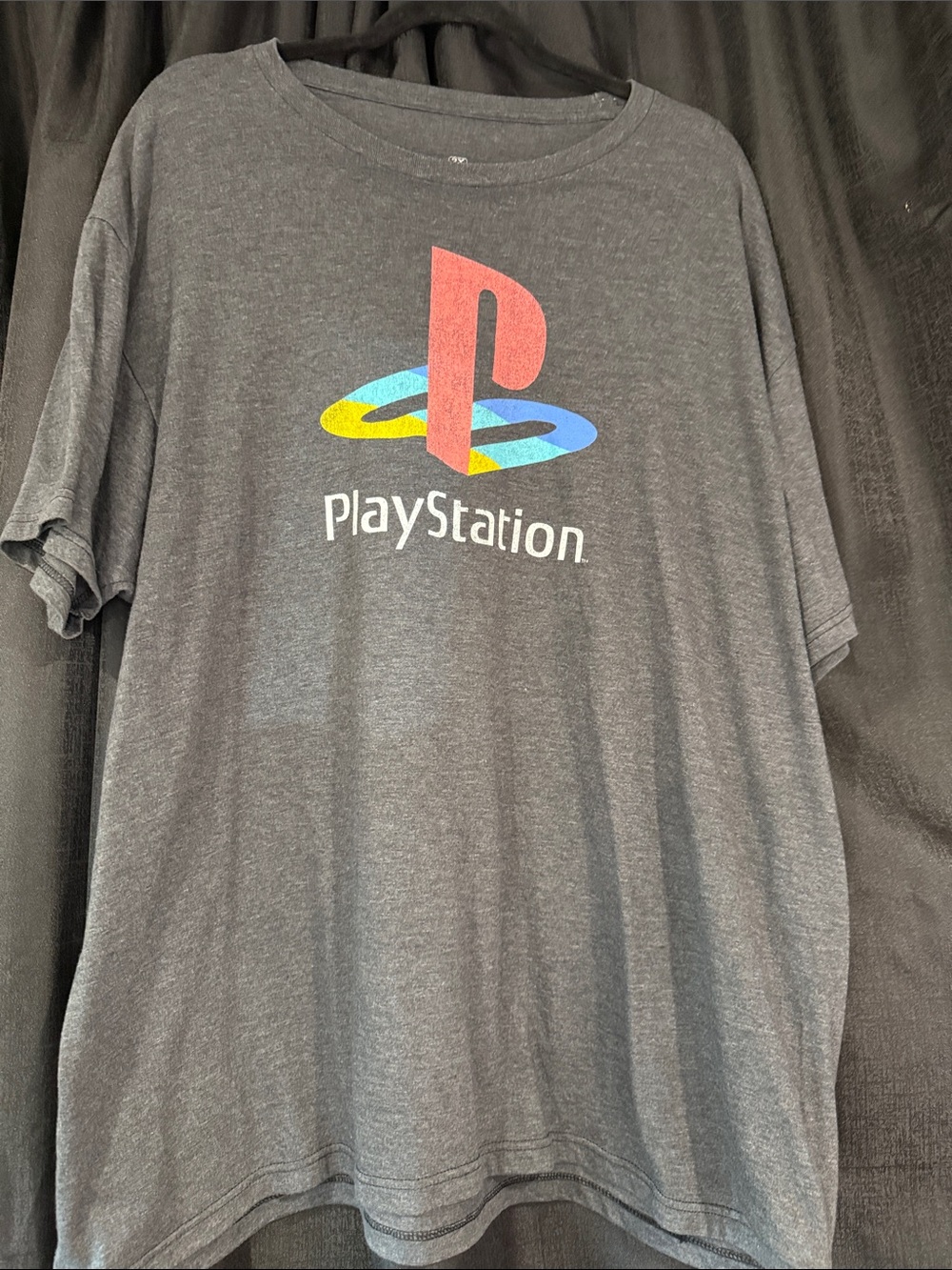 Sony PlayStation Dark Gray Tee with Multicolor Logo